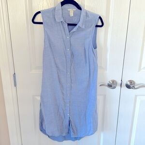H&M blue shirt dress size 6